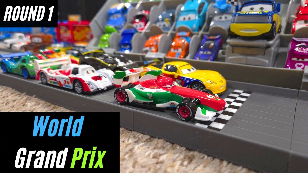 The World Grand Prix CONTINUES! Pixar Cars Diecast Racing - YouTube