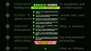 8 BAND 8+ English Words to say 'VERY HAPPY' #shortsfeed #synonyms #educationalshorts