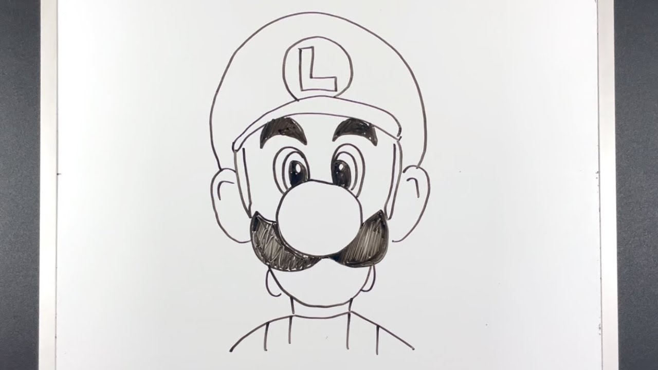 簡単 誰でも描けるルイージの描き方 ゆっくり描いてみた How To Draw Luigi Youtube