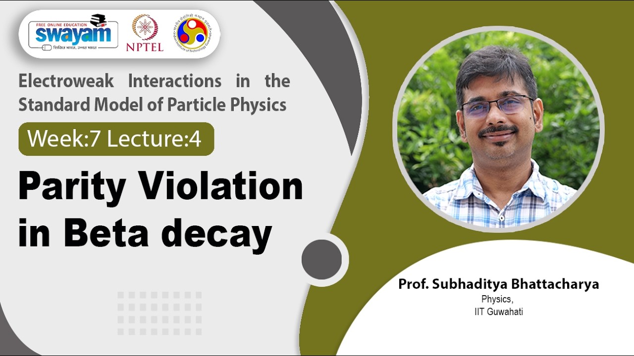 Lec 34: Parity Violation in Beta decay