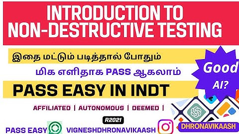 Pass easy in INDT | Introduction to Non Destructive Testing | R21 | AU | Autonomous | DHRONAVIKAASH