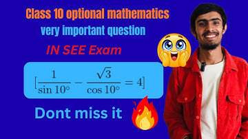 Class 10 optional math trigonometric ratio of multiple angle Ex. 5.1 11 (d) 1/sin10−√3/cos10°= 4