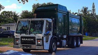 Waste Pro: Mack LR Mcneilus ZR on Morning Trash with Pacing!
