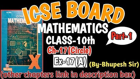 Circle || Ex-17(A) & Intro || Part-1 || CL-10th || ICSE || Selina Concise@ProblemsBeater