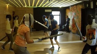 Школа японского фехтования Katana Club. Запись занятия в зале. Кендзюцу: японский меч