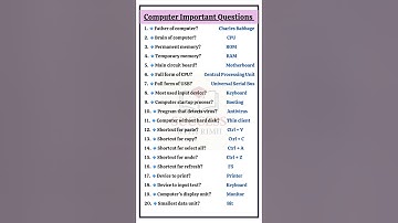 "Top 20 Computer Questions for Exams | #ComputerGK #GKShorts #Shorts 💻"