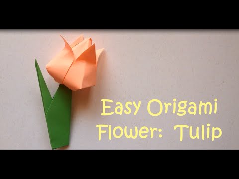 Origami Flower Easy Tutorial For Beginners Tulip Step By Step Easy Origami Instructions