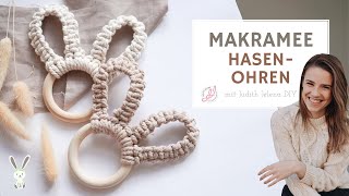 Makramee Ostern Hasenohren knüpfen | DIY | Osterhase Greifring