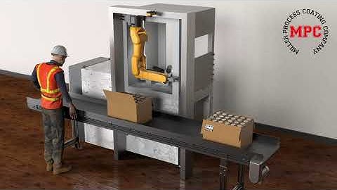 Miller Process Robot load/unload with conveyor animation demonstration