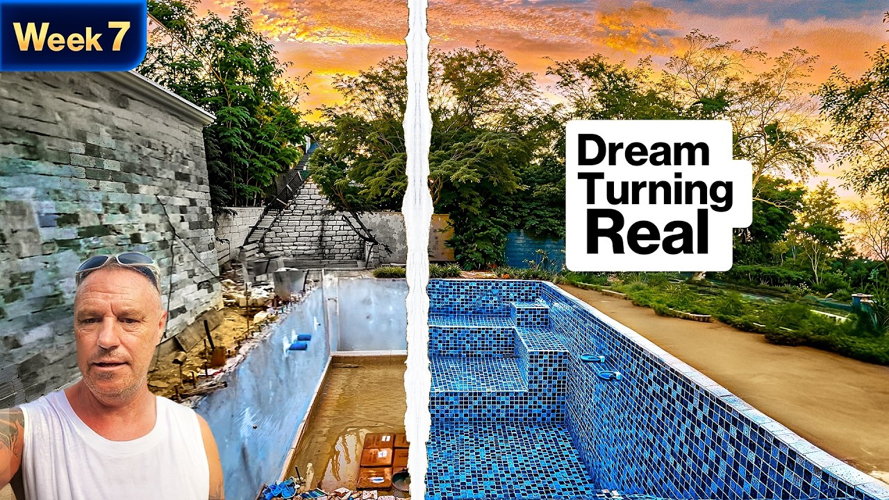 Building a Swimming Pool and A Frame Cabin House - WEEK 7  | Philippine House Build