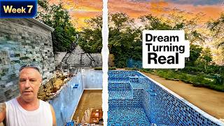 Building a Swimming Pool and A Frame Cabin House - WEEK 7  | Philippine House Build