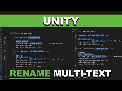 How to Rename "MULTIPLE TEXT" in Visual Studio