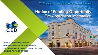 2023 CED Planning Grants Notice of Funding Opportunity Pre-Application Presentation