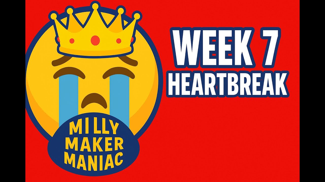 💔 Week 7 DFS Recap | The Milly Maker Maniac’s Heartbreak Week! Bill Croskey-Merritt Crushed Me 😭