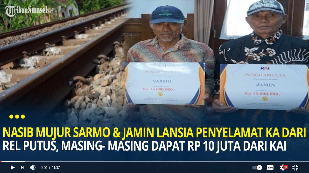 Nasib Mujur Sarmo & Jamin Lansia Penyelamat KA dari Rel Putus di Blora, Dapat Rp 10 Juta dari KAI
