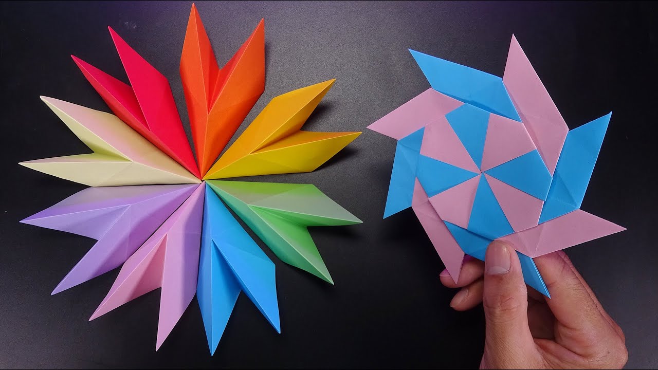 Hướng Dẫn Tự Làm Ngôi Sao Ninja Biến Hình Origami step by step Transforming ninja star YouTube