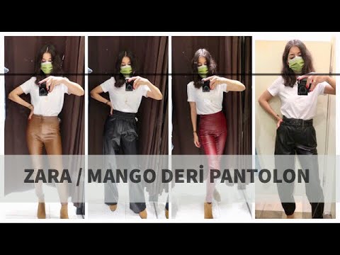 Alışveriş / ( DENEMELİ ) Zara - Mango Deri Pantolon ve Taytlar/Kalıplar Nasıl ? Mağaza Turu #kombin