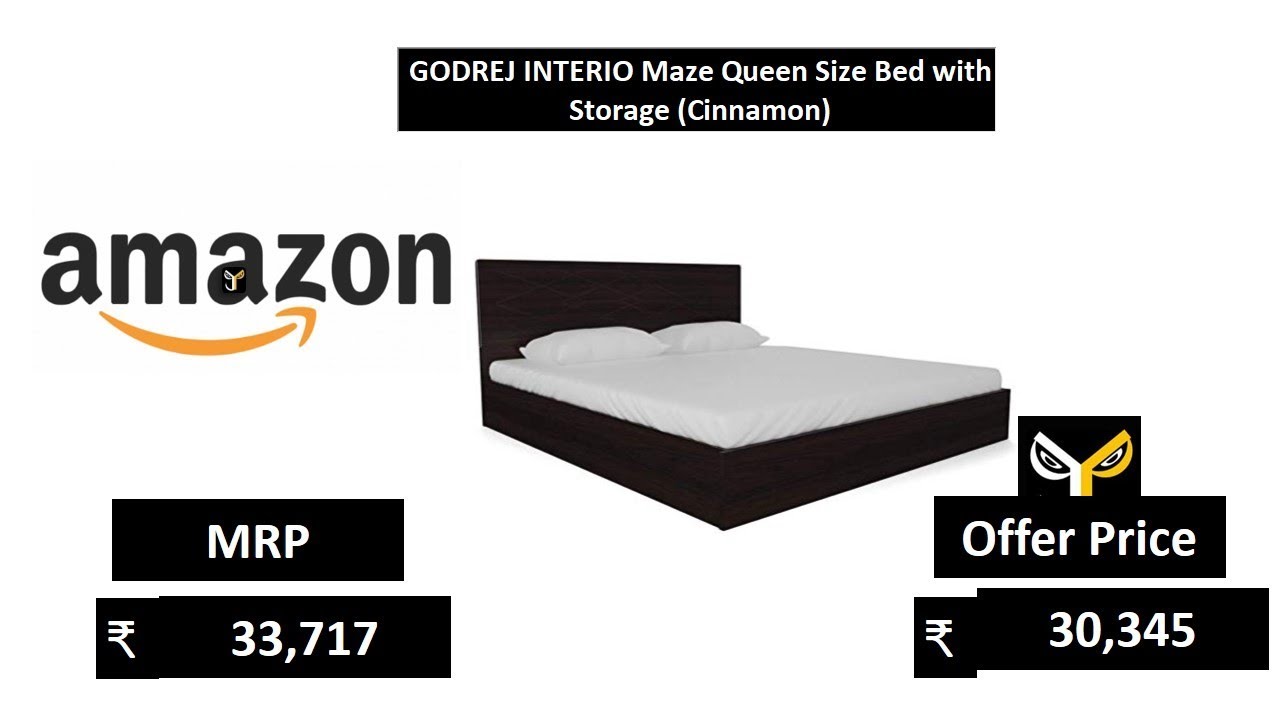 Godrej Interio Maze Queen Size Bed With Storage Cinnamon