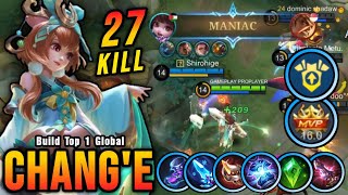 Almost SAVAGE!! 27 Kills Chang'e Best Build and Emblem!! - Build Top 1 Global Chang'e ~ MLBB