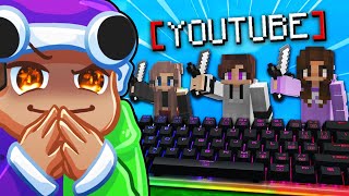 Dueling Youtubers with the LARGEST Keyboard in Bedwars