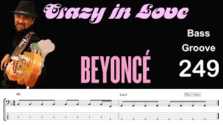 CRAZY IN LOVE (Beyoncé) Bass Cover, How to Play, Groove w/ Sheet & Tab