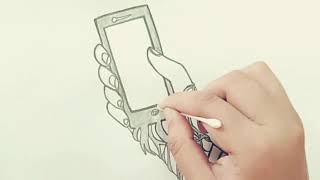 How to draw a sketch of cell phone becoming tissue cell