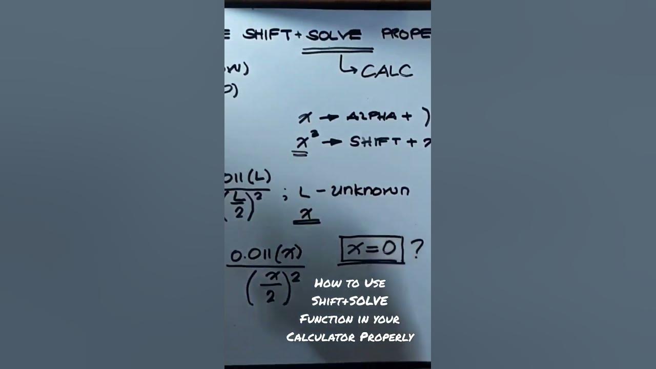 How to use shift solve function properly youtube
