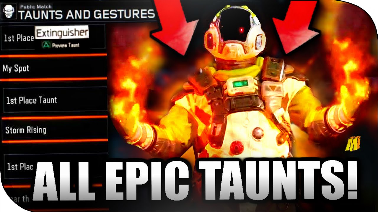 ALL 9 *NEW* EPIC TAUNTS & GESTURES SHOWCASE!! ALL SPECIALIST "EPIC TAUNTS" BLACK OPS 3!! (SEPTEMBER)