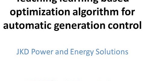 Teaching learning based optimization algorithm for automatic generation control