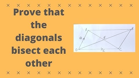 Year 1 / AS maths - Use Vectors to Prove that the Diagonals of a Parallelogram Bisect Each Other.