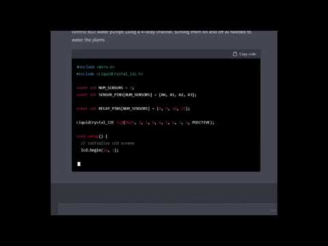 Simple Arduino Codes for Smart Garden Irrigation System using ChatGPT