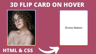 3D flip Card on Hover using HTML & CSS | Responsive