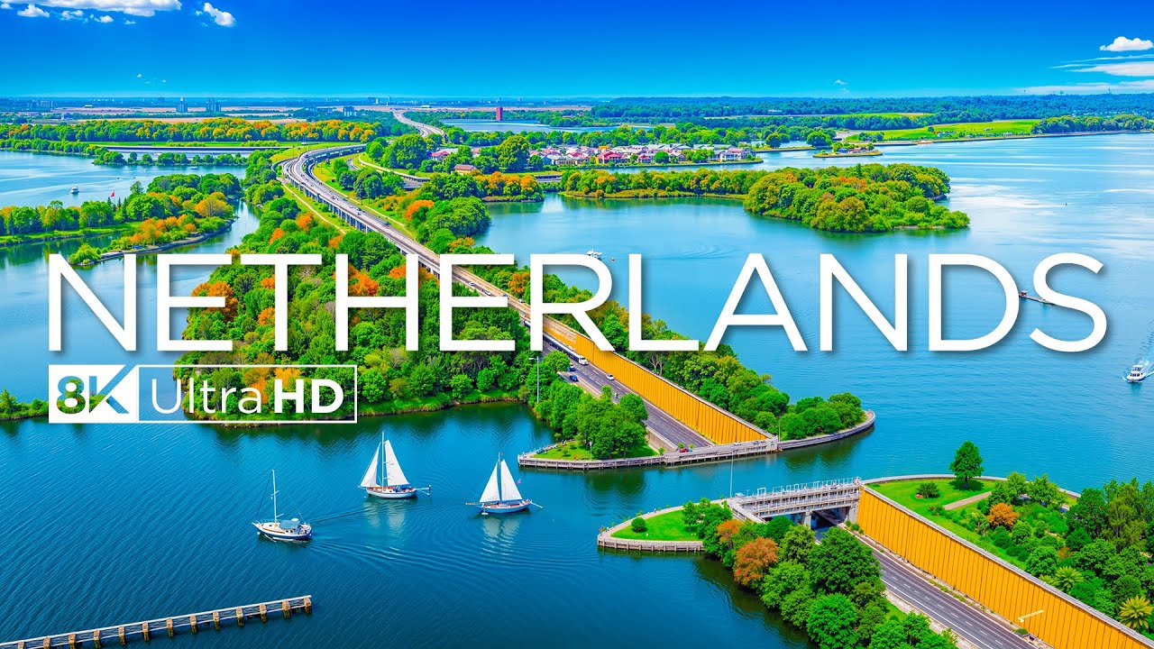 Netherlands 8K – Exploring Tulip Fields, Dutch Villages & Historic Windmills | Relaxation Film