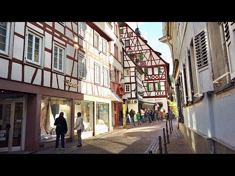 [4K] City Walk in Weinheim Germany Autumn 2020 - Town of Two Castles