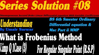 Series Solution #08 Frobenius Method When values of m are distinct but difference is Integer.