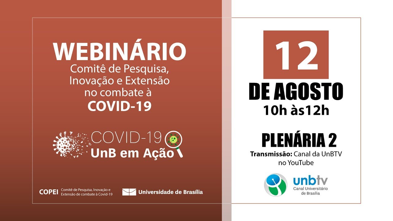 Webinário do Comitê de Pesquisa, Inovação e Extensão de combate à COVID-19 (COPEI/UnB)