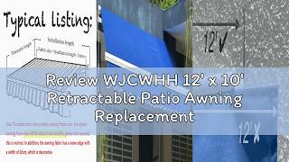 Review WJCWHH 12 x 10 Retractable Patio Awning Replacement Fabric Cloth Durable Exterior Sunshade