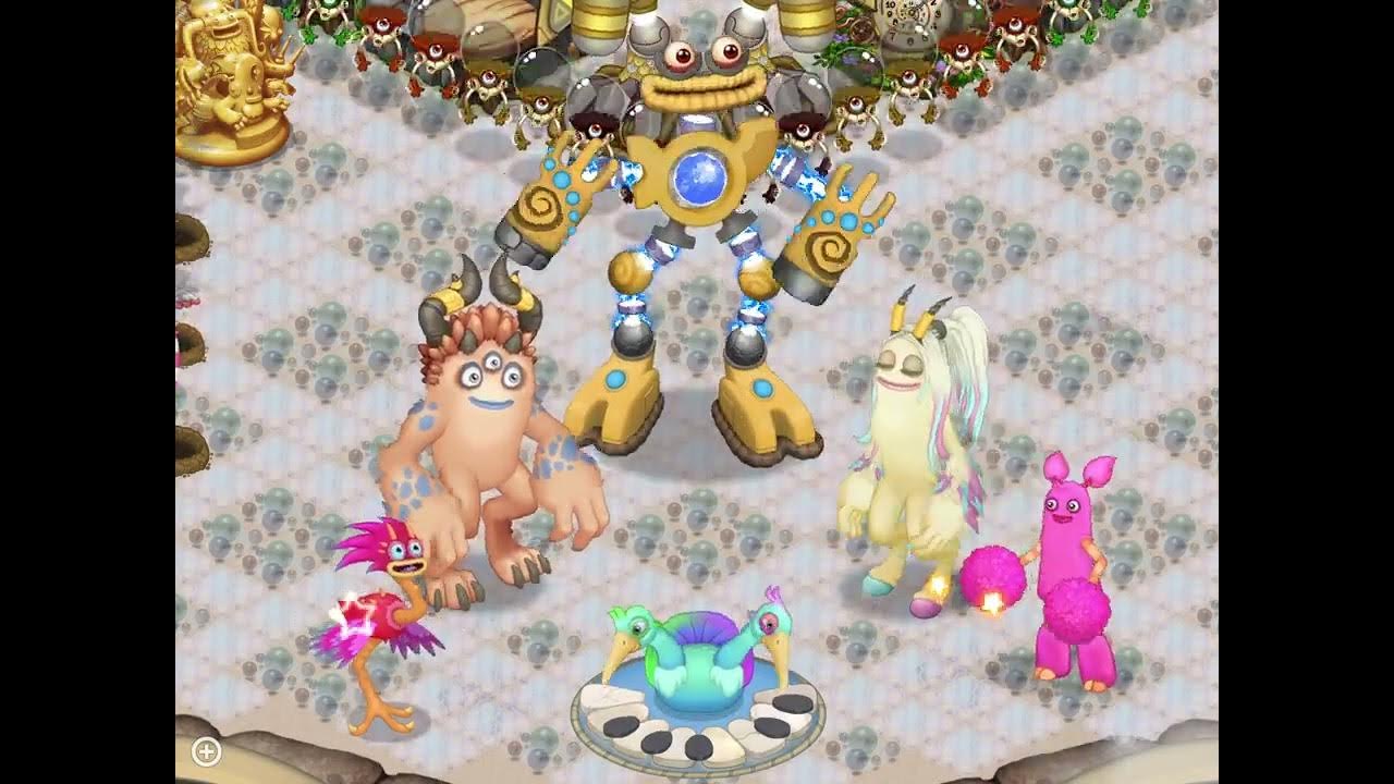 My Singing Monsters Air Island Quibble, PomPom, Yawstrich, Parlsona