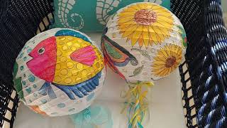 Painting Round Paper Lanterns With Watercolor for Parades, Parties, Home Lighting, and Classes