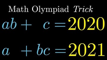 Solving Simultaneous Equations Made Easy: France Math Olympiad Trick