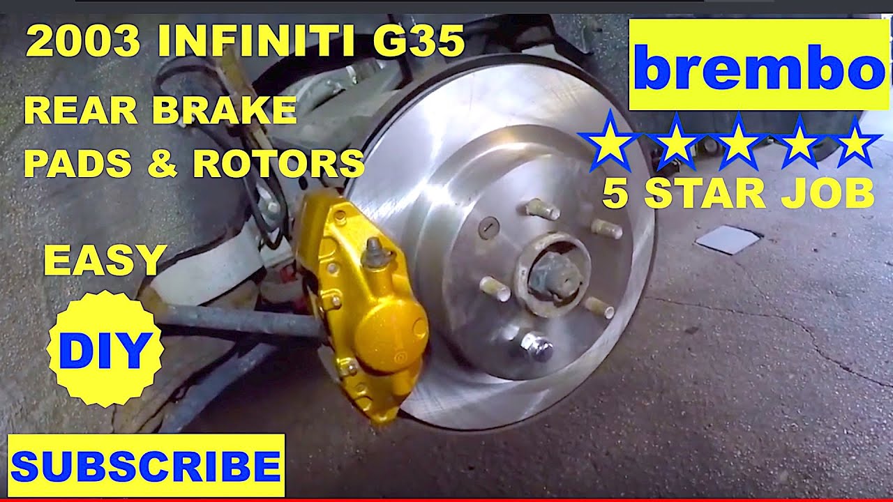 How to replace Rear Brakes & Rotors on Infiniti G35 Brembo Brakes rear