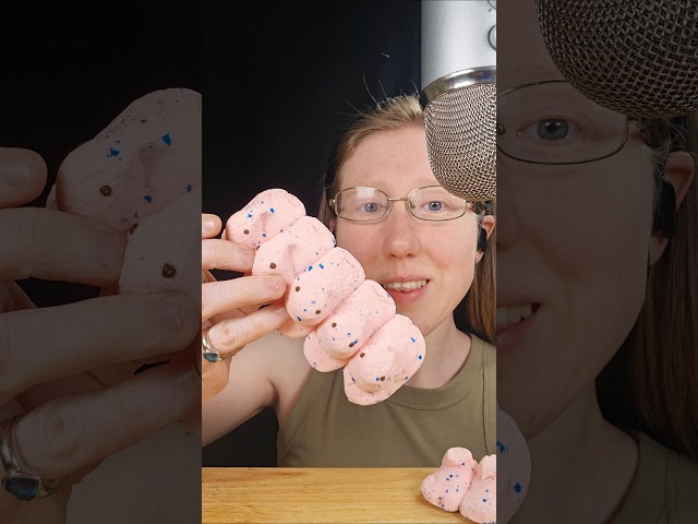 Frozen Peeps mukbang ASMR 😎 would you try this? 🤯 #ASMR #mukbang #asmreating #marshmallow