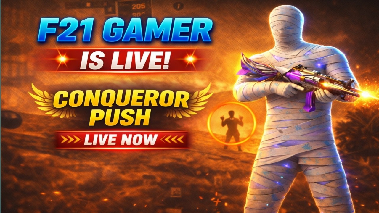 BGMI Live Now 🔴 Classic Erangel Rush | Conquer Lobby |  ConqHindi Gameplay | F21GamerIsLive