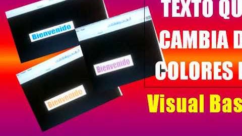 Texto que cambia de colores en VISUAL BASIC