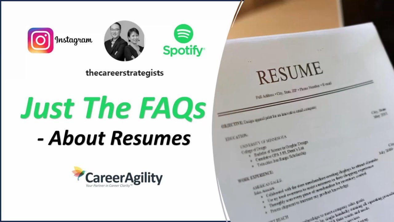 Just The FAQs - Resume Questions You've Always Wanted To Ask - YouTube