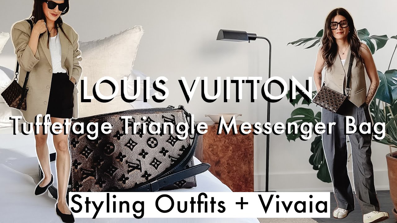 LOUIS VUITTON Monogram Tuffetage Triangle Messenger Black 493415