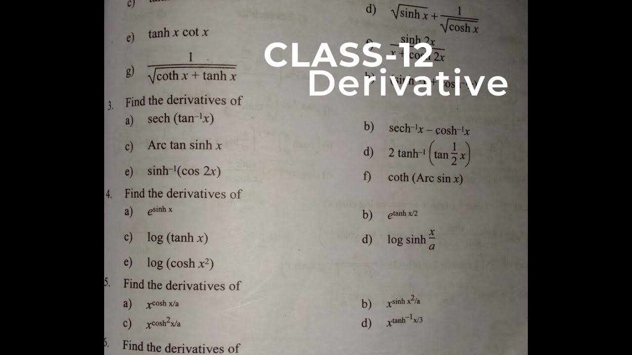 Class 12 derivative book solution exercise 12.1 part -2|calculus - YouTube