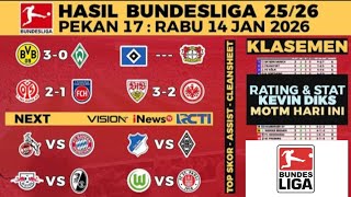 HASIL LIGA JERMAN TADI MALAM 2025 TERBARU HARI INI RABU 14 JANUARI 2026 PEKAN KE 17 