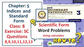 Exercise 5C Question 8, 9, 10, 11, 12, 13 – (Laws of Indices)  Complete solution – APS Math Class 8.