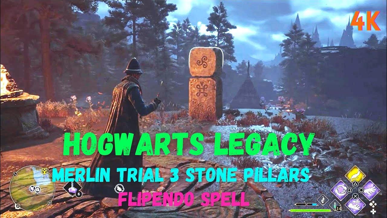 Hogwarts Legacy... Merlin Trial 3 Stone Pillars... Flipendo Spell